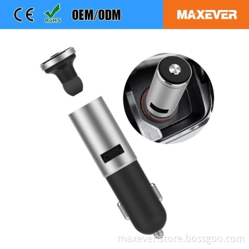 Two-in-one Smart Wireless USB Car Charger With Bluetooth Headset